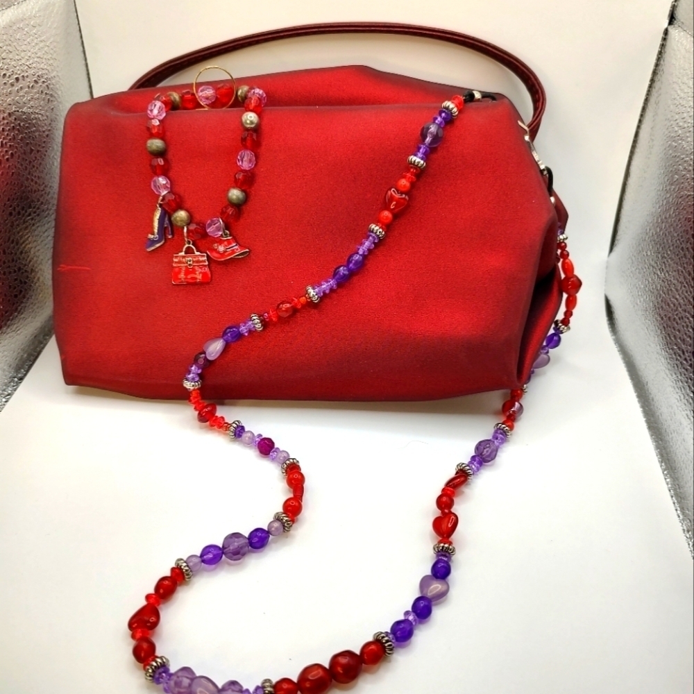 💥 3/$20 Red Hat Society Necklace and Bracelet! Handmade craft fair! - Picture 3 of 9